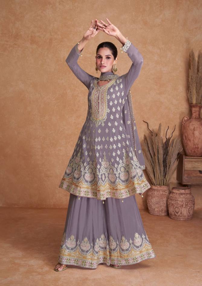Flory By Gulkayra Real Chinon Wedding Wear Sharara Readymade Suits Wholesale Market In Surat